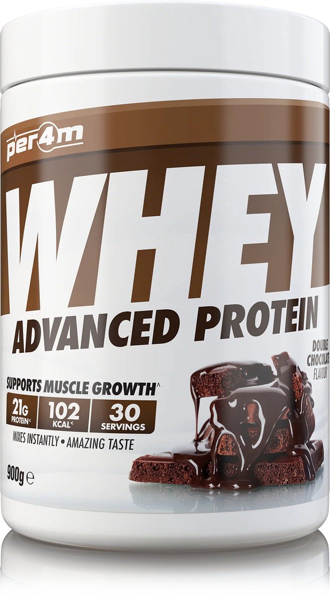 Goedkoopste Per4m - Advanced Whey Protein - Double Chocolate - Proteine poeder - Eiwit shake - Eiwitpoeder - 900g - Whey Protein - Eiwitshakes - Whey Proteine - Protein - Proteine - Proteine Shake - Shake - Fitness - Krachttraining - Gym
