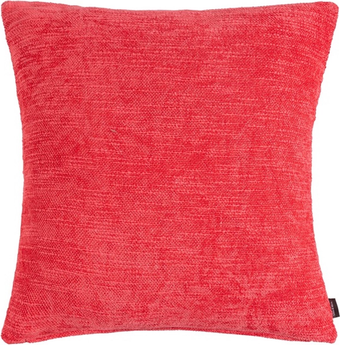 Linen & More Coco Chenille Coral Rood Kussen | 45 X 45 | Sierkussen Voor Woonkamer Of Slaapkamer