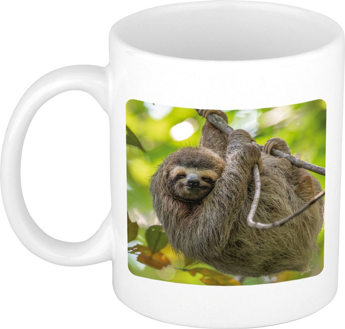 Dieren luiaard foto mok 300 ml - cadeau beker / mok luiaards liefhebber