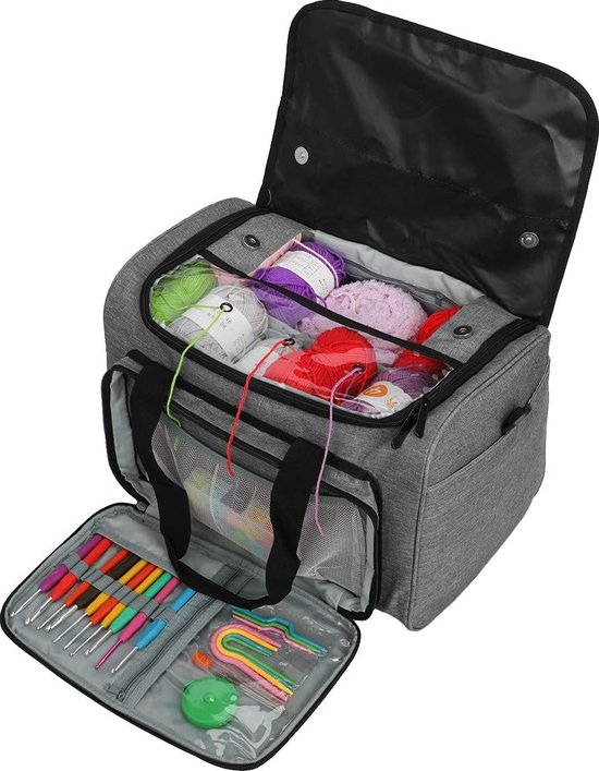 Sac de rangement portable grande capacité pour crochet, laine et aiguilles à tricoter, avec bandoulière. | Leroy Merlin Sac de rangement portable grande capacité pour crochet, laine et aiguilles à tricoter, avec bandoulière. | Leroy Merlin