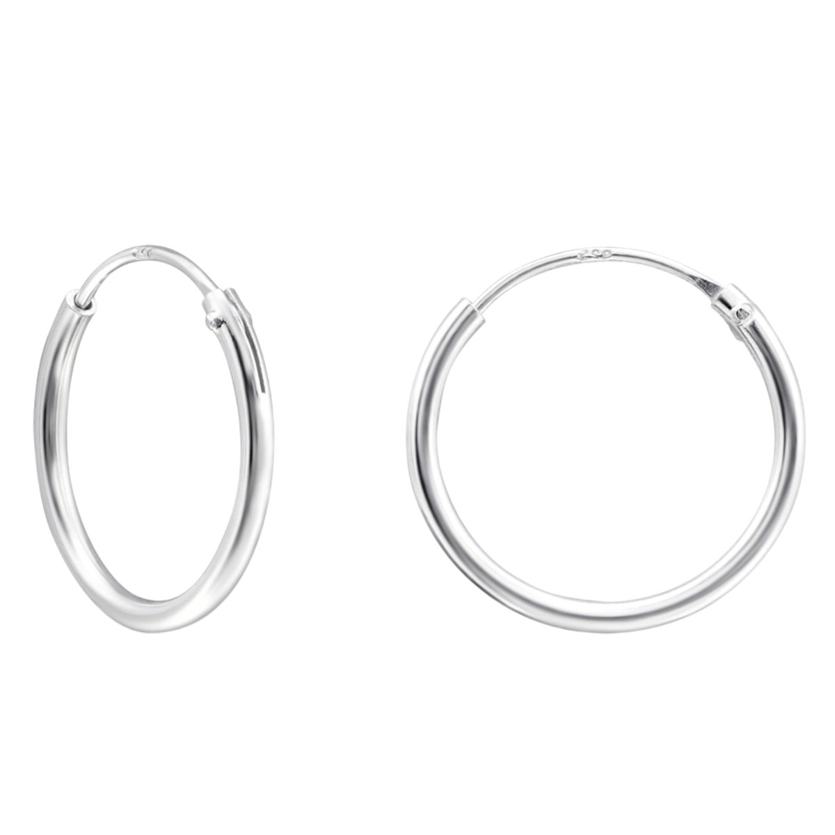 Aramat Jewels | Oorringen | Zilveren Oorringen – Meerdere Maten 8-22mm 925 Zilver Huggie | Zilverkleurig / 14mm | |1,2mm | Zilver | Kinderen, Volwassenen | Verkleurd niet