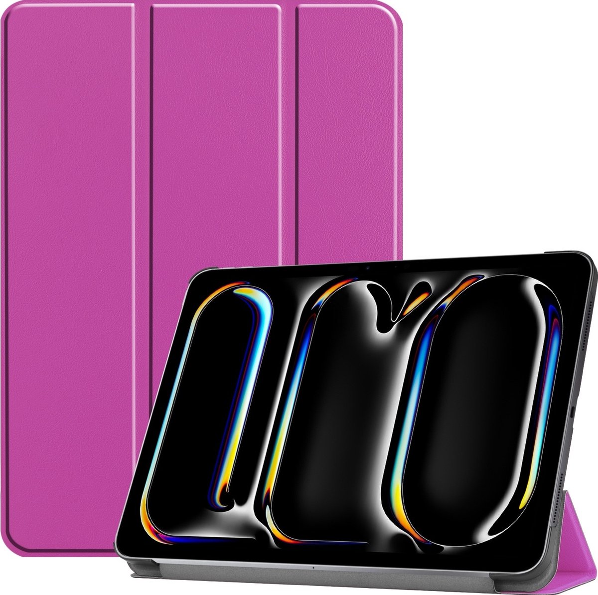 Mobigear Tablethoes geschikt voor Apple iPad Pro 11 Inch (2024) Hoes | Mobigear Tri-Fold Bookcase - Paars