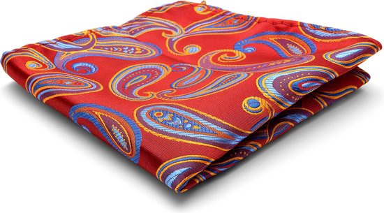 Red Paisley Silk Pocket Doek