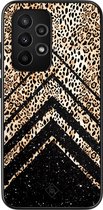 Casimoda® hoesje - Geschikt voor Samsung Galaxy A52 5G - Chevron Luipaard - Zwart TPU Backcover - Luipaardprint - Zwart