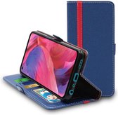 ebestStar - Hoes voor Oppo A54 5G, A74 5G, Wallet Etui, Book case hoesje, Donkerblauw, Rood