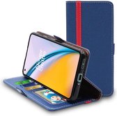 ebestStar - Hoes voor OnePlus Nord 2 5G, Wallet Etui, Book case hoesje, Donkerblauw, Rood