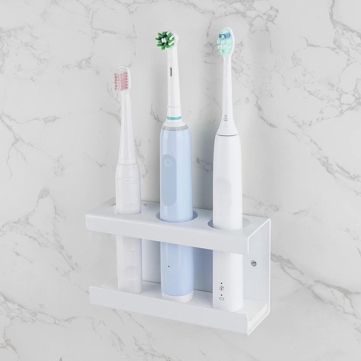Wandmontage Tandenborstelhouder Met Tandpastadispenser Tandenborstelhouder - Kan 5 Tandenborstels Bevatten Bekerhouder Badkamer