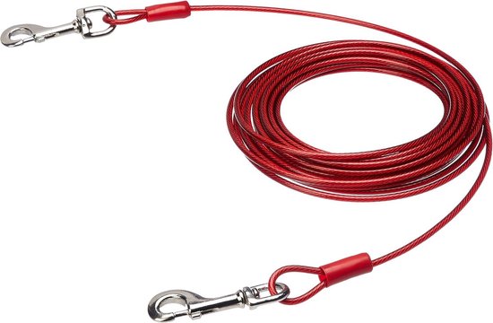 Kabel voor para atar perros hasta 56 kg 91 m rood HTML content Amazon Basics. bol
