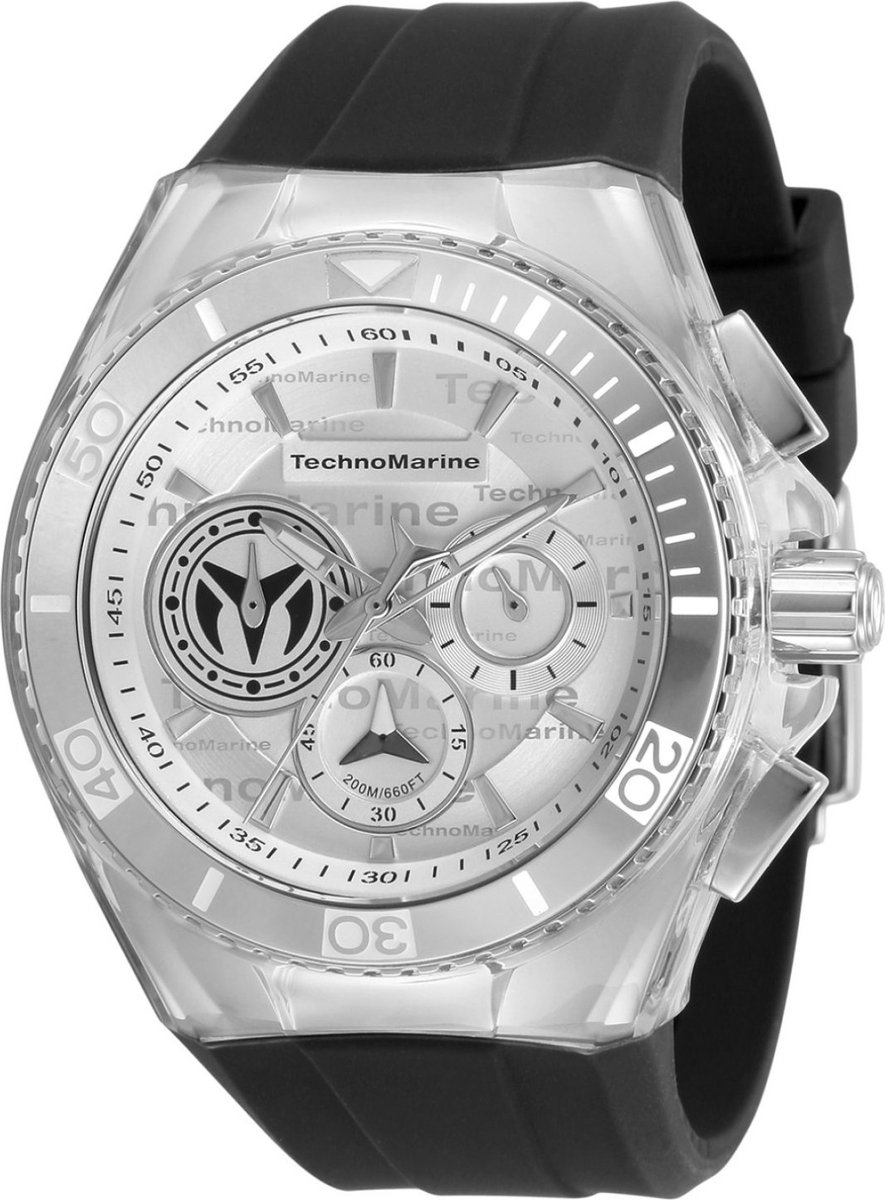 TechnoMarine Cruise TM-118122 Heren Horloge - Waterdicht - Analoog - Quartz Uurwerk - Roestvrij Staal met zilveren Wijzerplaat - 46mm