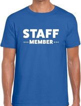 Staff member / personeel tekst t-shirt blauw heren M