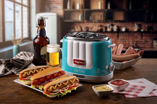 Ariete 0206/01 - 50's Style Hotdog maker - 650W - 2 Sleuven - Party Time - Blauw — afbeelding 4