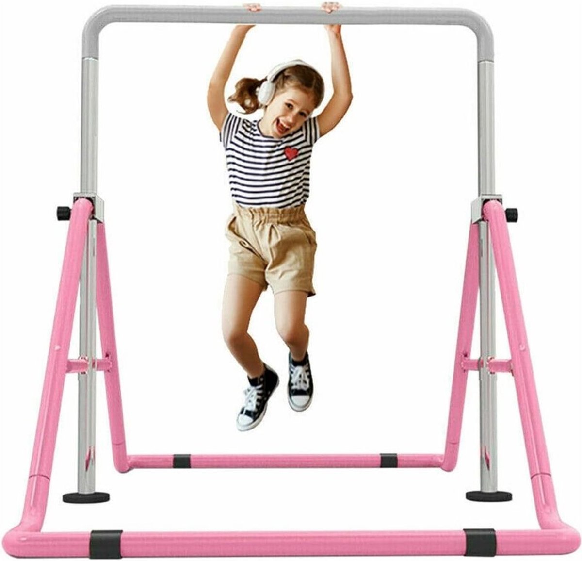 Hauki Gymnastiek Turnrek Kinder Blauw 95,5-150 Cm Verstelbare Hout/staal Binnen Buiten