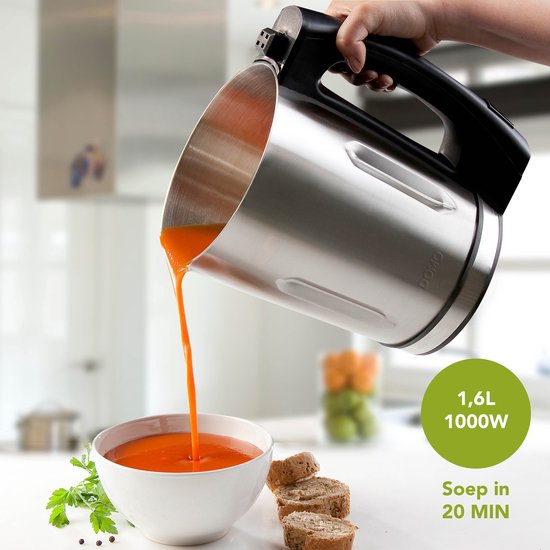 DOMO DO498BL Soepmaker – 1,6L – 3 programma’s – Blender – RVS