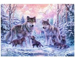 foto van Ravensburger puzzel legpuzzel Arctische Wolven - 1000 stukjes dieren.