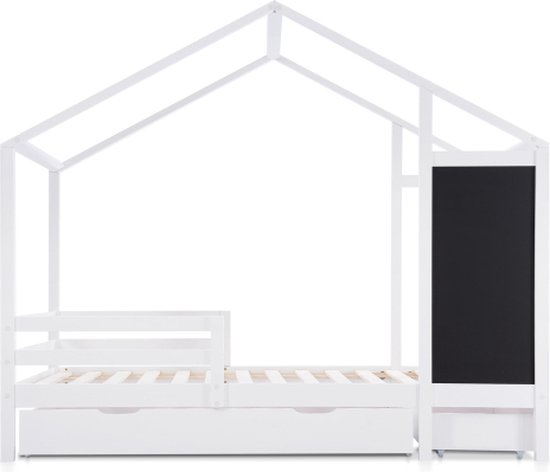 En.casa Kinderbed Brome Huisbed Met Matras 90x200 Cm Grijs En Wit En Casa 777454599