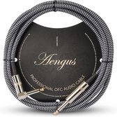 Áengus Silver Tweed Gitaarkabel Instrumentkabel - 6.35mm mono jack plug haaks/recht - 3 meter