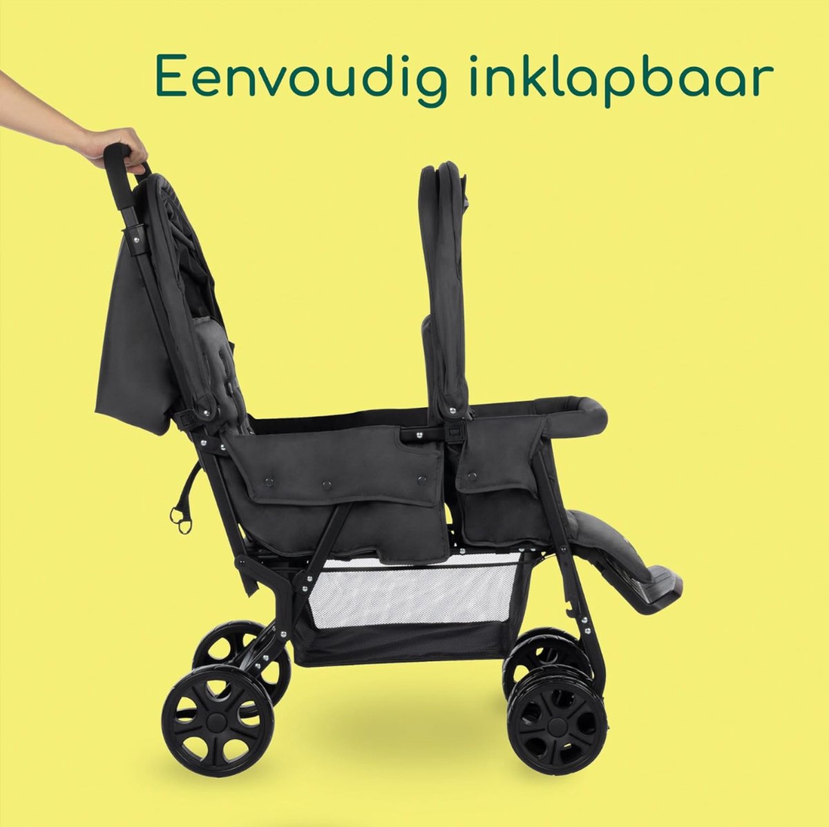 Duo Kinderwagen - Buggy - Tweeling - Wandelwagen - Zwart — cadeau in Cadeau-ideeën - foto 3