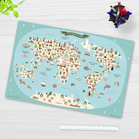 Sous-main Bureau 60x40 Cm Giallobus - Vinyle Antidérapant, Résistant à La Chaleur Et Aux Liquides - Modèle Fleurs