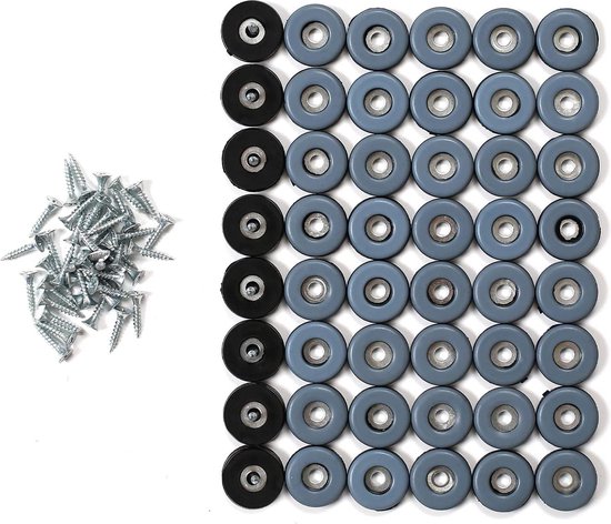 GLEITGUT 4 x Teflon glijders om te schroeven, vierkant, 50 mm, PTFE