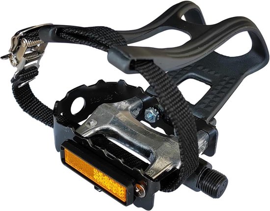 2 pièces pour vélo, 9/16 pédales de vélo avec sangles, pédales d'intérieur avec clip 2 pièces pour vélo, 9/16 pédales de vélo avec sangles, pédales d'intérieur avec clip