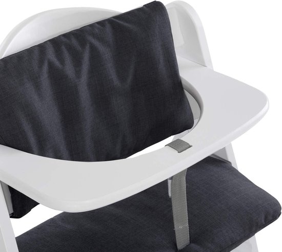 Highchair Pad Deluxe stoelverkleiner - gemakkelijk te bevestigen & schoon te maken - zwart grijs - 2 x 45 x 24 cm van HI — afbeelding 2
