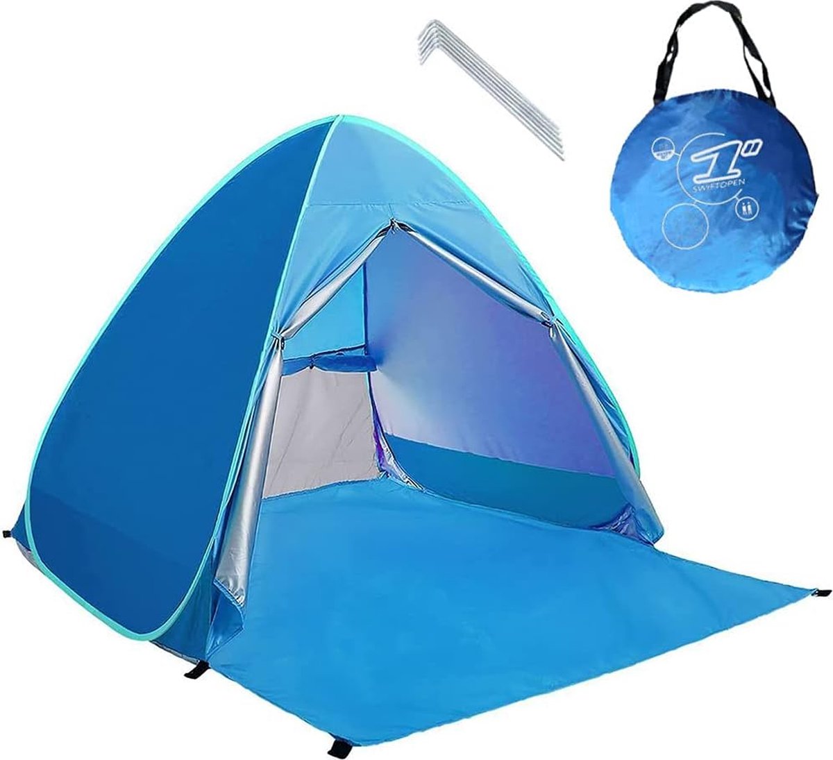 Draagbare met ritssluiting, pop-up strandtent, outdoor, anti-uv-strandtent, zonbescherming, automatische instant familie, cabana voor camping, strand