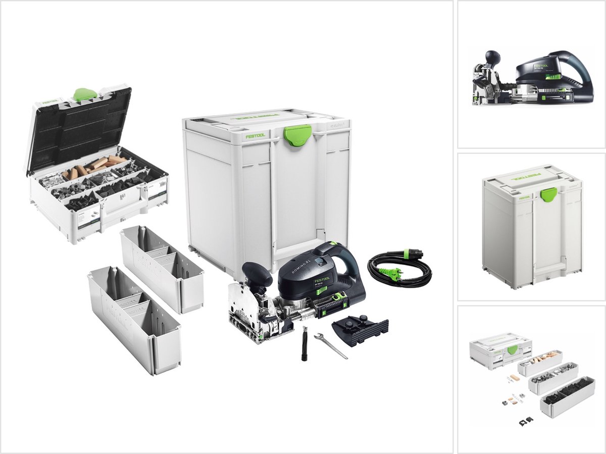 Festool DOMINO XL DF 700 EQ-Plus plugfrees 720 W + Festool SV-SYS D14 Domino-verbindingsstukkenassortiment + Systainer