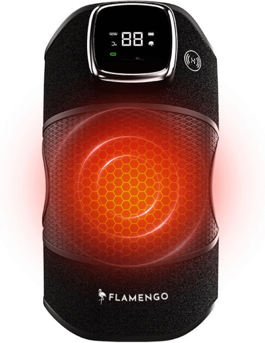 Flamengo® InfraPulse Therapy - Massage Apparaat - Knie - Schouder - Elleboog - kniebrace - infrarood - Zwart