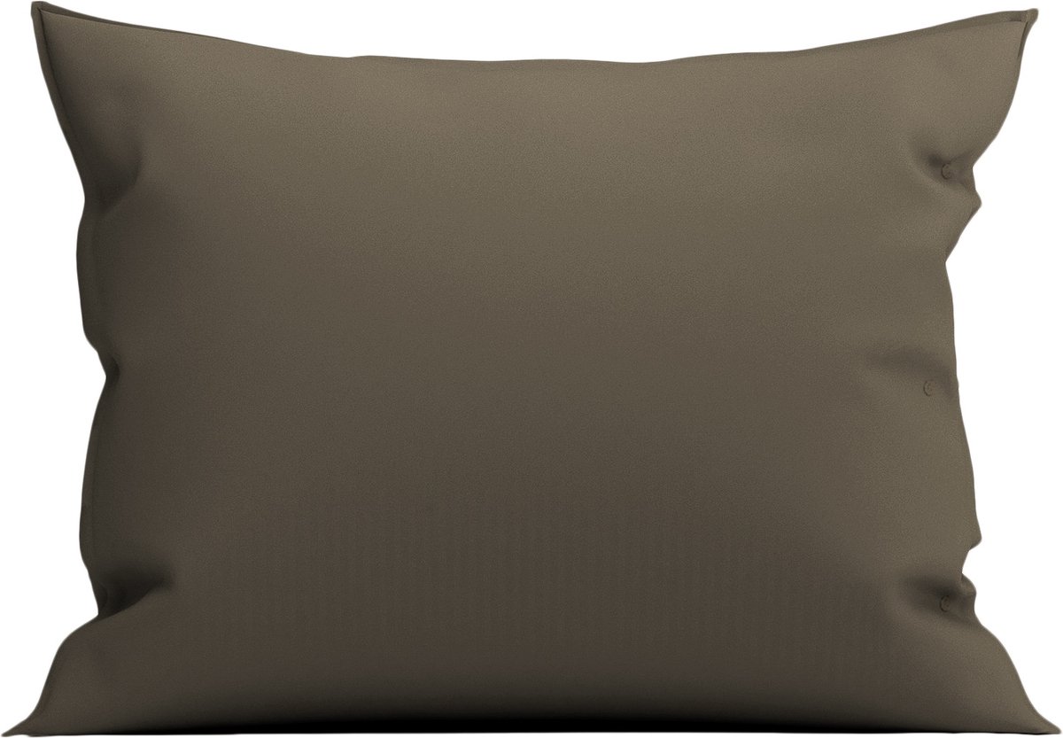 Yellow Kussensloop Percale - Kussenhoes van 60x70 cm - 1 stuk - 100% Katoen-Perkal - Taupe