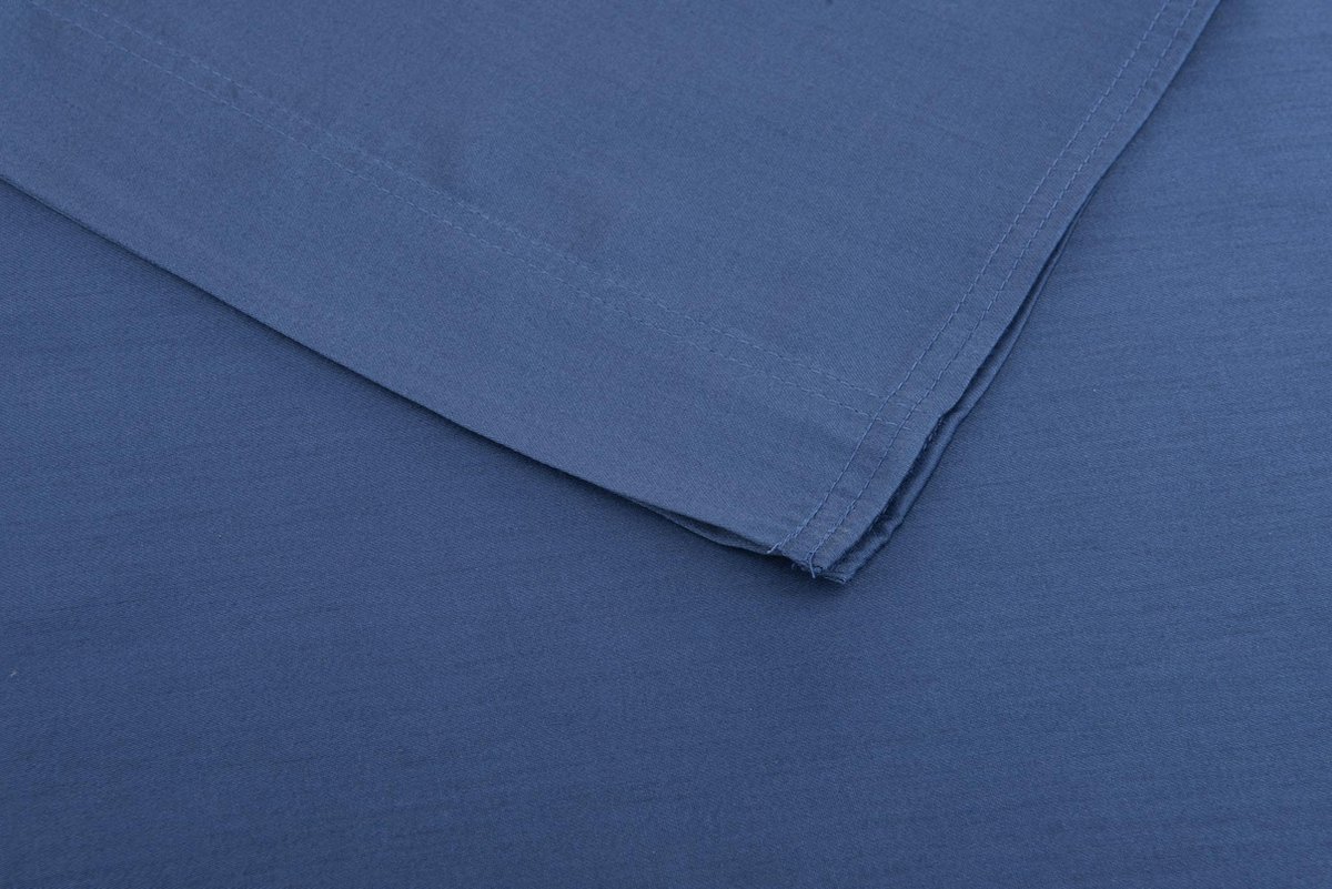 Zohome Laken Satinado - Onderlaken 160x290 cm - Bedlaken van 100% Katoen-Satijn - Blauw
