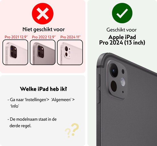 Étui pour iPad Pro 2024 (13 pouces) Étui Kinder Étui pour Kids Étui pour enfants Antichoc avec 2x protecteur d'écran - Étui pour iPad Pro 2024 13 pouces (7e génération) Étui pour enfants - Zwart