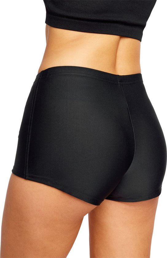 Bellivalini BLV-Leila Dames Zwembroek - Zwemshorts - Bikinibroekje - Elastische tailleband - Polyamide & Elastaan - Zwart - L