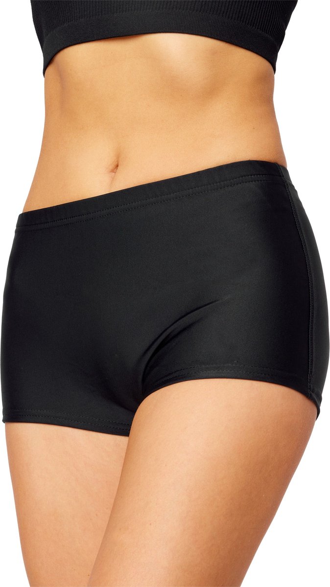 Merry Style HI-Leila Dames Zwembroek - Zwemshorts - Bikinibroekje - Elastische tailleband - Polyamide & Elastaan - Zwart (9240) - 50