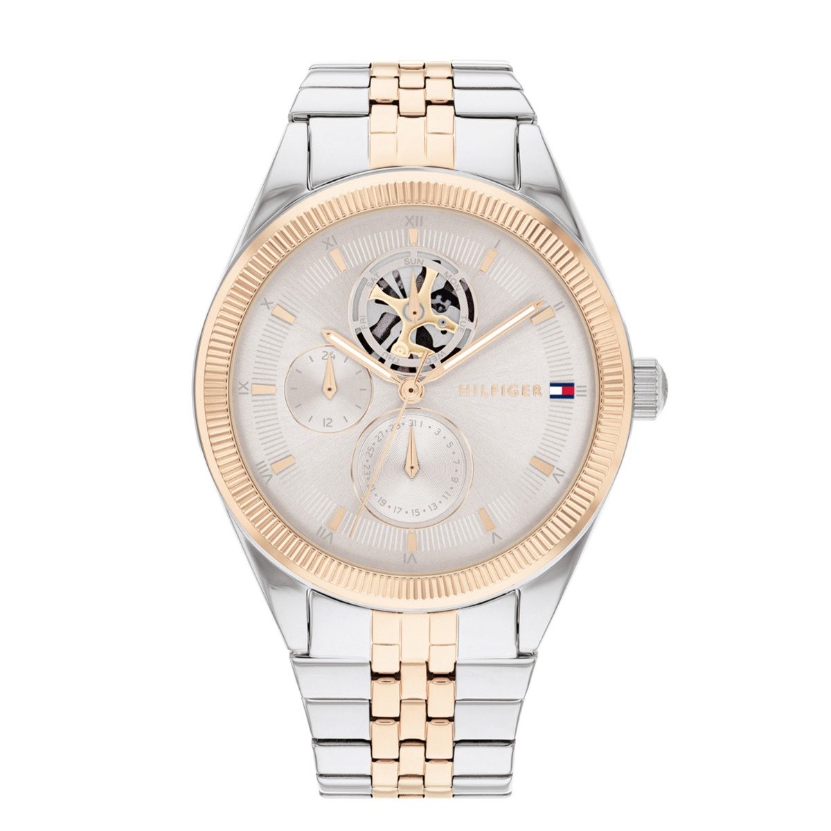 Tommy Hilfiger TH1782716 MONICA Dames Horloge - Mineraalglas - Staal - Zilverkleurig - 38 mm breed - Quartz - Vouw-Vlindersluiting - 3 ATM (spatwater)