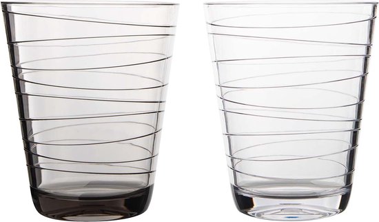 Gimex - Linea Line - Verre à eau - Rayures - 300 ml - 2 Pièces