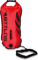 BTTLNS zwemboei voor openwaterzwemmen - Zwem boei met drybag - Goede zichtbaarheid - Dubbel gelaagd nylon - 28 liter - Poseidon 2.0 - Rood