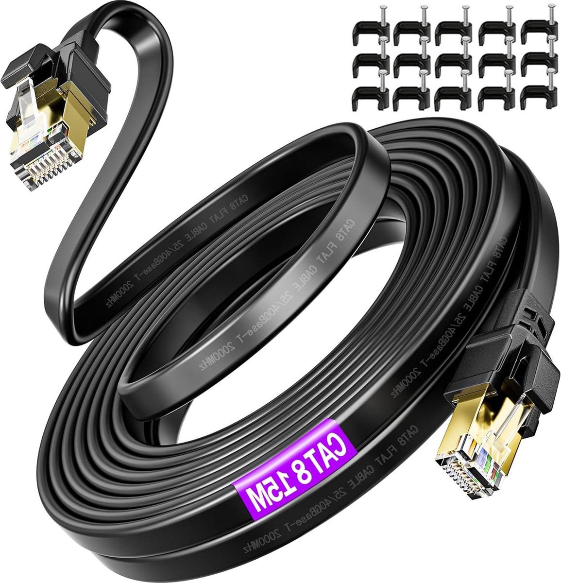 Internet Kabel Cat 8 5m, Ethernetkabel 5 Meter Wit Hoge Snelheid 40Gbps 2000MHz S/FTP Afgeschermd Netwerkkabel 15ft Lan Cable Gigabit Wlan Kabel Rj45 Patchkabel voor Router Modem Internet Kabel Cat 8 5m, Ethernetkabel 5 Meter Wit Hoge Snelheid 40Gbps 2000MHz S/FTP Afgeschermd Netwerkkabel 15ft Lan Cable Gigabit Wlan Kabel Rj45 Patchkabel voor Router Modem