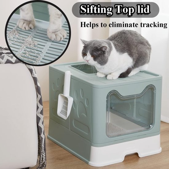 VEVOR Kattenbak 15 cm diep, XL extra grote roestvrijstalen kattenbak