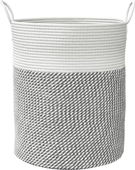 vidaXL Opbergmand 43x38 cm katoen bruin en wit