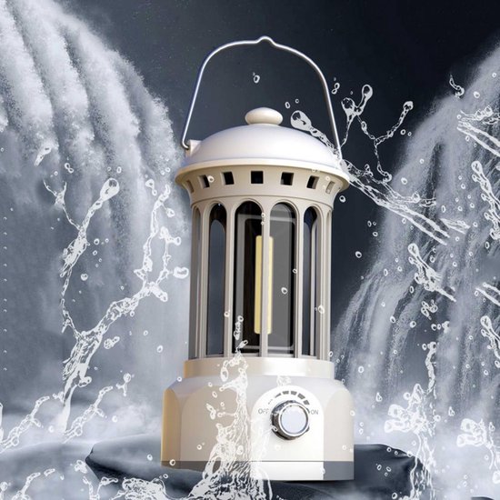 IPEXNL oplaadbare camping lamp met hanger op voet geeft licht tot 250lm, IP44, brandtijd tot 35h, dimbaar, matt , licht gewicht 235g , instelbare lichtkleur kleur gebroken wit van IPEXNL — afbeelding 3