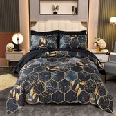 WAVVE Beddengoed 135 x 200 cm, 4-delig dekbedovertrek - beddengoedsets 135 x 200 cm, 2-delige set met 2 kussenslopen 40 x 80 cm, Oeko-Tex, blauw