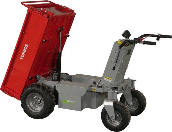 Elektrische dumper 500kg 196l hydraulisch kippen, batterij 48V Torros MEP502H van Torros — afbeelding 2