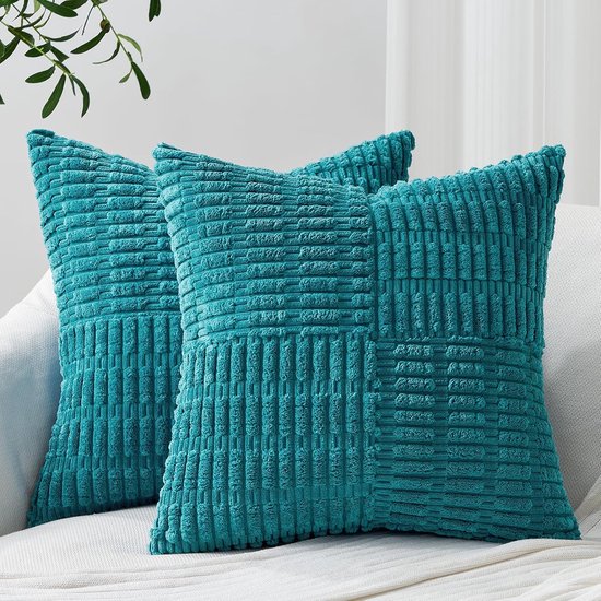 Sofa Kussensloop 40 x 40 cm, boho-decoratie, corduroy kussen, geel
