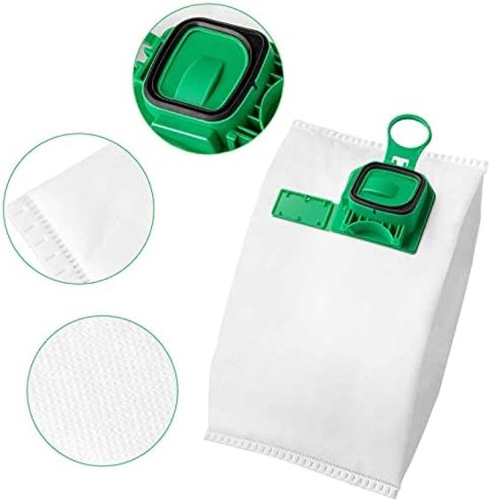 12 Sacchetti Aspirapolvere + 4 Filtri + 1 Spazzola Per Vorwerk Kobold VK140 VK150 FP140 FP150 – Microfibra, Filtrazione Multistrato
