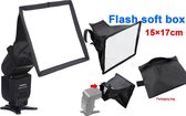 Opvouwbaar flash light diffuser softbox voor speedlight 17*15cm