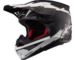 Alpinestars Supertech S-M10 Ampress Helm Ece 22.06 Zwart Wit Mat - Maat L - Helm