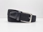 New Age Devi - Ultieme veelzijdigheid: Elastische broekriem | Stretch riem | Vlecht riem | Gevlochten riem | Elastiek riem - voor zowel mannen als vrouwen - in tijdloos zwart