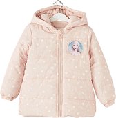 Disney Frozen - Winterjas - Elsa - Poederroze - Gevoerd met coral fleece - Waterafstotend - Maat 122/128 - 8 jaar