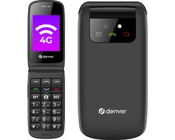 Denver Senioren Mobiele Telefoon 4G - Grote Toetsen - SOS knop - Oplaadstation - GSM - Simlockvrij - Bluetooth - BAS24600L
