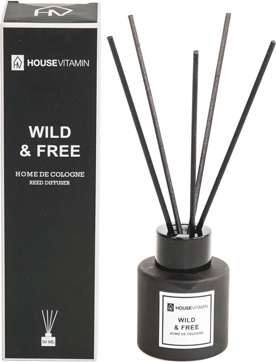 Housevitamin Home de Cologne Geurstokjes - 50 ml - Wild and free zwart